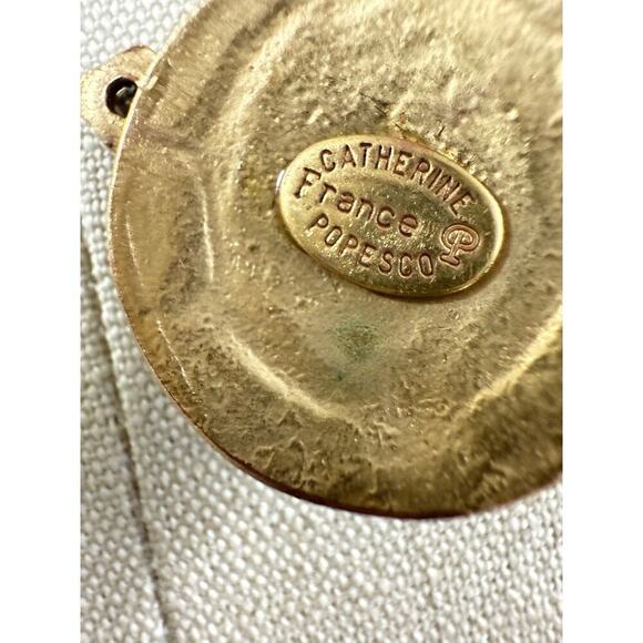 Vintage Catherine Popesco France charm Necklace Locket Crystals Enamel RARE 42" - Picture 6 of 9